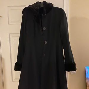 Reversible fur trench coat